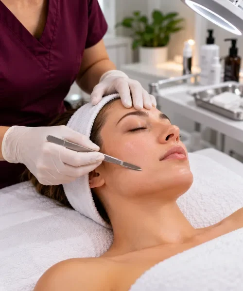 Dermaplaning facial treatment in Regina