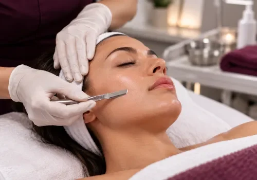 Dermaplaning facial treatment
